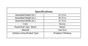Foshan professional manufacturer 20 inch cast iron chimenea, popular garden chimenea for sale