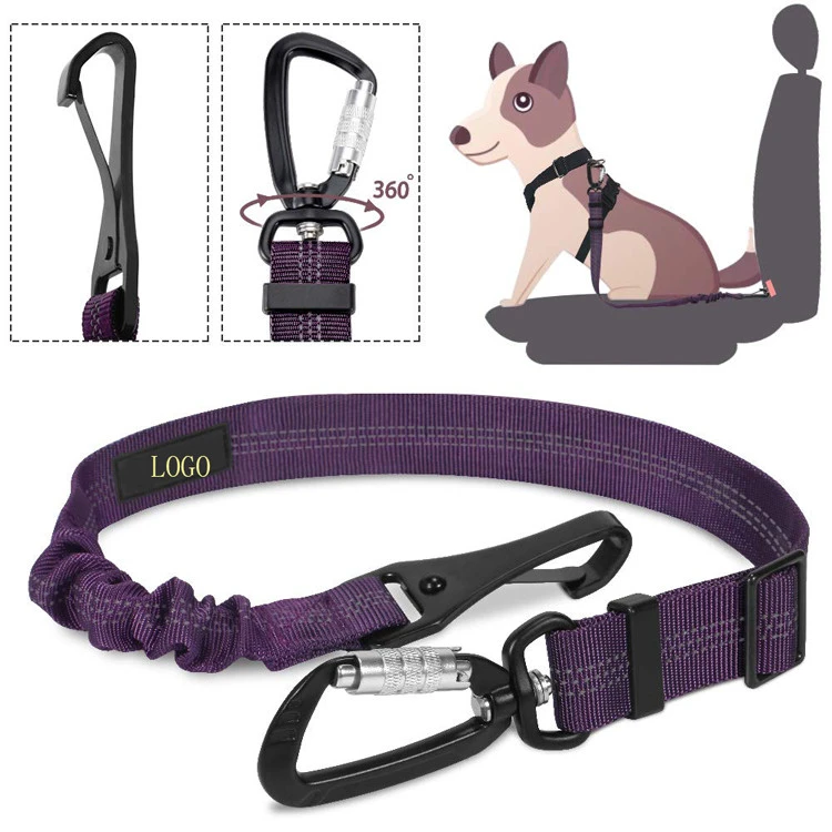 Free sample Dog Car Seat Belt Pet Seatbelt Clip Tether Puppy Safety Latch Bar Attachment for pet