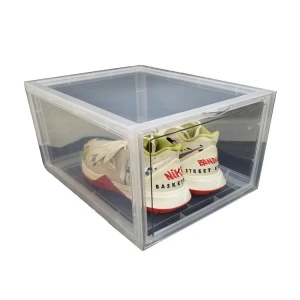 Free sample sport nike shoes men women clear transparent sneaker acrylic shoe boxes storage