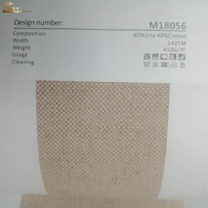 Furnished Plain Cotton Jute Fabric For Furniture Upholstery