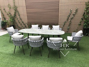 garden dining table set with glass top outdoor rope furniture dining set dinning chair set
