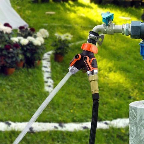 Garden Hose Splitter, Ball Valve Hose Connector Fits with Outdoor Faucet, Sprinkler & Drip Irrigation Systems