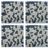 Glazed Blue Mix White Pebble Mosaic Tile Bathroom 8x8 Ceramic Floor Pebble Mosaic Tiles