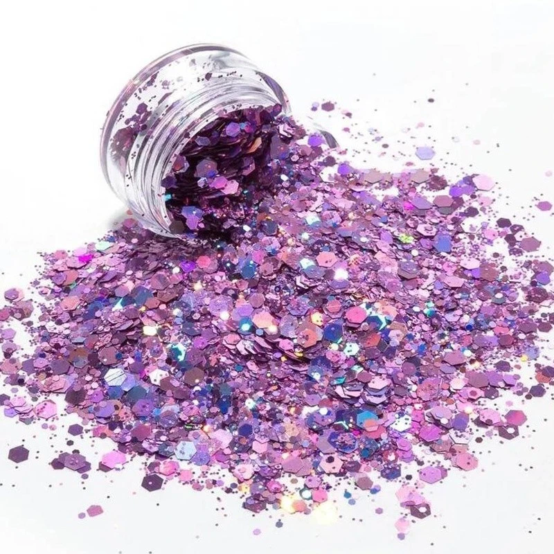 Glitter Supply Holographic Flakes Loose Chunky Glitter for Arts &amp; Crafts Wine Glass Decoration Weddings