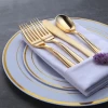 Gold Colored Flatware Metal Silver Plastic Cutlery