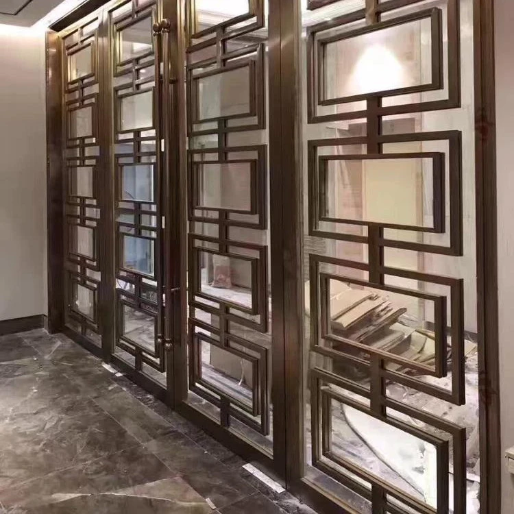 Gold hotel restaurant home use stainless steel metal decorative room divider