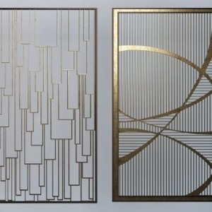Golden Room Divider Metal Hairline Partitions Decorative stainless steel screen