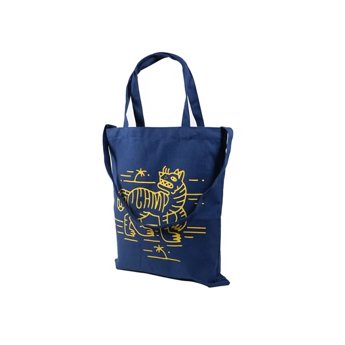 Good Quality Organic 12oz Cotton Tote Bag With Outside Pockets