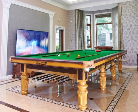 Good quality tournament size solid wood frame green cloth snooker table 10 ft 12 ft for sale