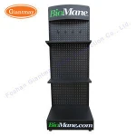 grocery store trade show perforated metal floor display shelving