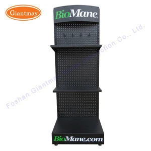 grocery store trade show perforated metal floor display shelving