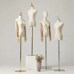 half body mannequins for wig display stand mannequins Torso Clothes Display Mannequin Female with Plated Head Women Linen Set