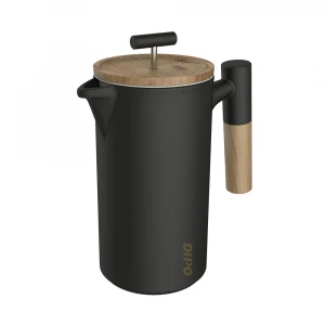 Half ceramic half wood handle high quality french press coffee maker french press ceramic coffee french press