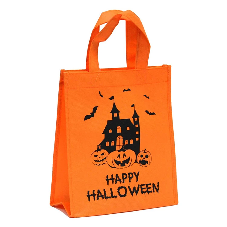 Halloween recycled non woven fabric material handheld shopping bag