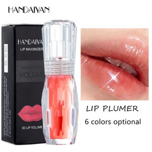 HANDAIYAN Natural Mint Plump Moisturizing Lip Gloss 3D Volume Crystal Jelly Color Toot Lip gloss Moisturizing