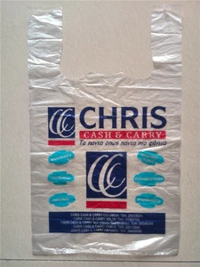 HDPE/LDPE vest handle plastic bags shopping bags on roll or in block