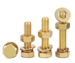Hex Bolt And Nut Fasteners pernos Factory Supplier High Strength All Style Of Screw Bolt Nut Washer Yellow zinc plated