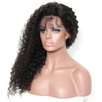 high density 180 human hair wig 360 lace frontal wig peruvian human hair deep kinky curly lace wigs with baby hair