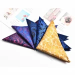 High Density Mens Suit Accessories Classic Handkerchief Flower Embroidered Fabric Pocket Square