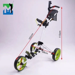 High Quality 10.5&quot; wheels foldable golf push cart trolley  3 wheel golf trolley