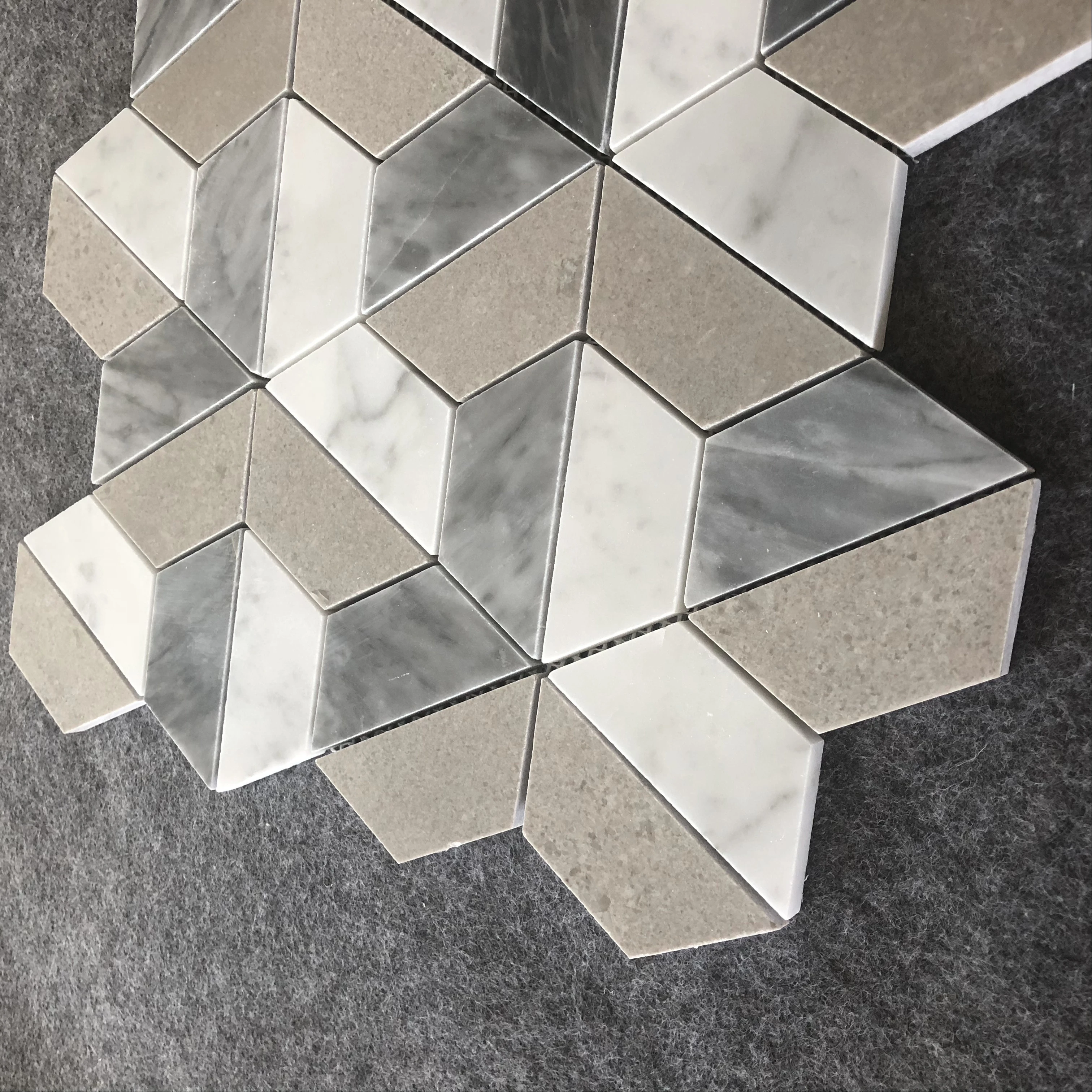 High quality 3D Mosaic Marble Mosaic Hexagon Stone Mosaic