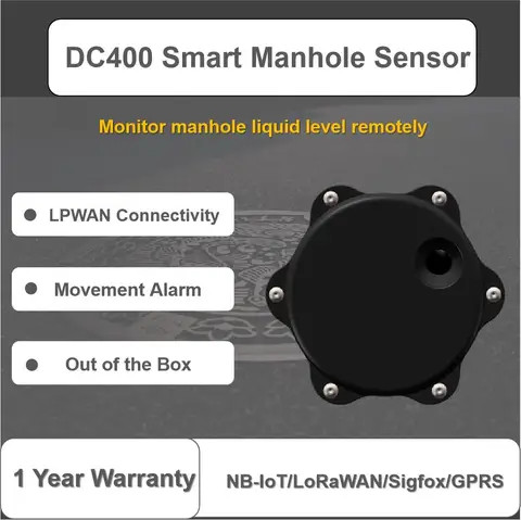 High Quality Accelerating Sensor Iot Manhole Monitoring Solutions For Sewage Level Detecting DC400
