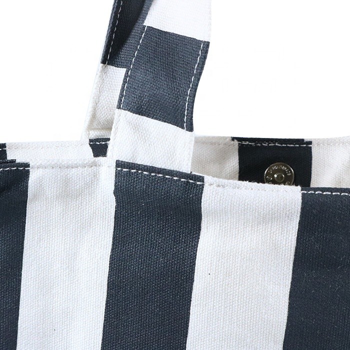 High Quality Black Reusable Cotton Shopping Custom Print Tote Bag Silk Screen Printing