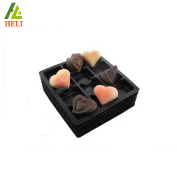 High quality custom black color plastic chocolate gift packaging box