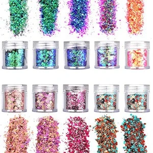 High Quality Fashionable Nail Face Eye Body Tattoo Sparkling Cosmetic Shimmer Chunky Glitter Powder