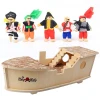 High Quality Pirata Boat Play Toy Wooden Pirata Ship Pirate Boat