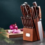 High Quality Professional 19-piece Stainless Steel Kitchen Knife set With Wooden Block Holder