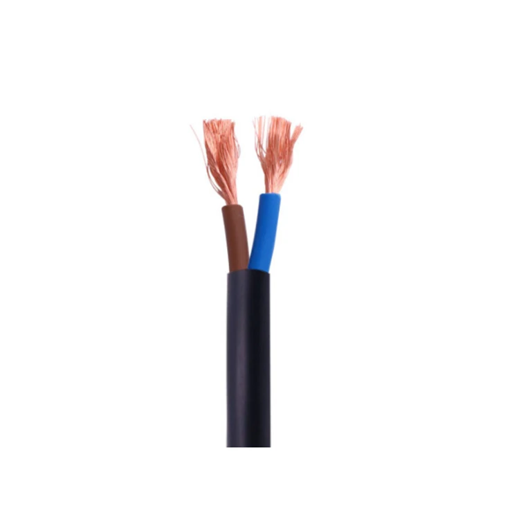 High quality RVV soft/flexible pure copper 2 * 2.5 mm black  electric house wire  soft PVC sheathed wire 2 core wire and cable