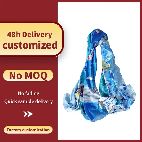 High quality soft polyester silk scarf fashion women lady scarves cloth bag decoration