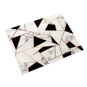 HIgh quality table decoration washable marble print place mat kitchen plate mat dining table protection pad