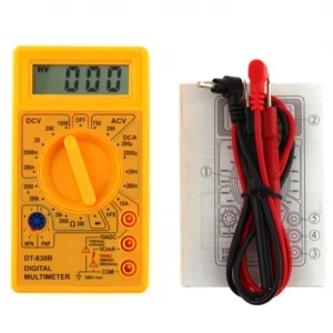 High quality Yellow Hand-held digital multimeter manual to Measuring DC &amp; AC voltage DT830B
