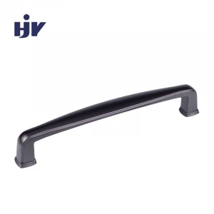 HJY furniture hardware series black zinc alloy furniture handles and pulls