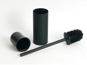 Home Basics stainless steel black toilet brush holder