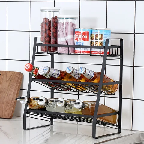 Buy Home Storage Organization 3 Tier Spice Rack Seasoning Jars ...
