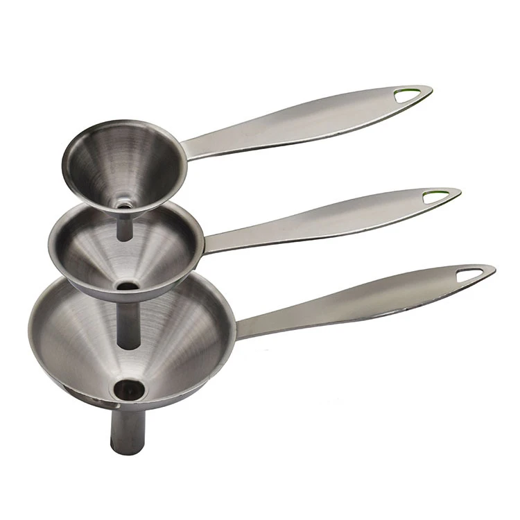 Homeware Kitchen Conical Separatory Funnel Suitable For Cooking oil/soy sauce/ alcohol/ grains 3pcs Stainless Steel Funnels