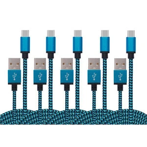 Hot Fast Charging 3ft/6ft/10ft 2A Nylon Type C Usb Cable Multi Color