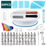 Hot sale cake decorating set baking tools rotating stand turntable supplies plastic cake decorating tool set