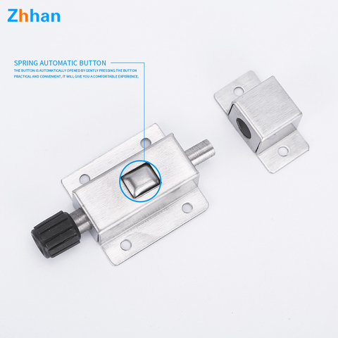 Buy Hot Sale Stainless Push Button Door Latch Spring Slide Bolt Lock ...