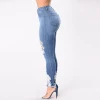 Hot sales Sexy cool Women Fashion Hollow Out Ripped Jeans