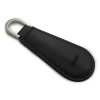 Hot sell black full grain PU leather shoe horn with D ring