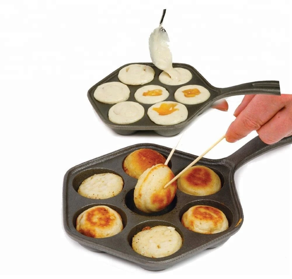 Hot sell Mini takoyaki cast iron bakeware baking pan with handle
