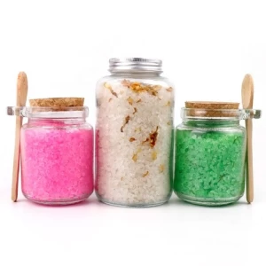 Hot Sell OEM Private Label Hotel pink Relax Natural Dead Sea Salt Lavender Foot Vegan Bath Salt with Flowers