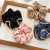Import hot selling ins fashion designer cloth fabric with lace hair tie big size hair scrunchies for girl from China