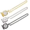Hot Selling Modern Mens Fob Watches Alloy Quartz Analog 3 Colors Minimalist Pocket Watches With Necklace Chain For Men