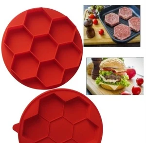Hot selling red silicone  hamburger meat mold