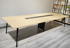 Hot selling space saving office furniture modern meeting table stainless steel wooden office conference desk
